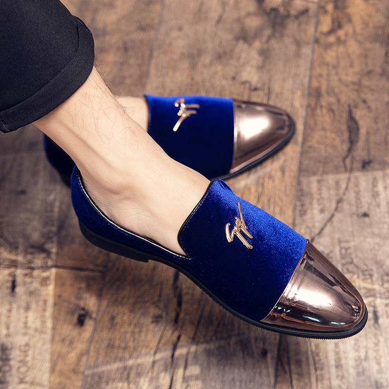 38-48 Men Leather Dress Shoes Formal Business Office Oxford Pointed Soft Leisure Loafers Slip-on