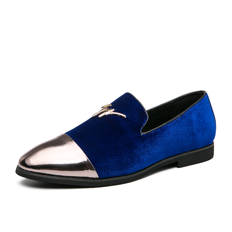 38-48 Men Leather Dress Shoes Formal Business Office Oxford Pointed Soft Leisure Loafers Slip-on