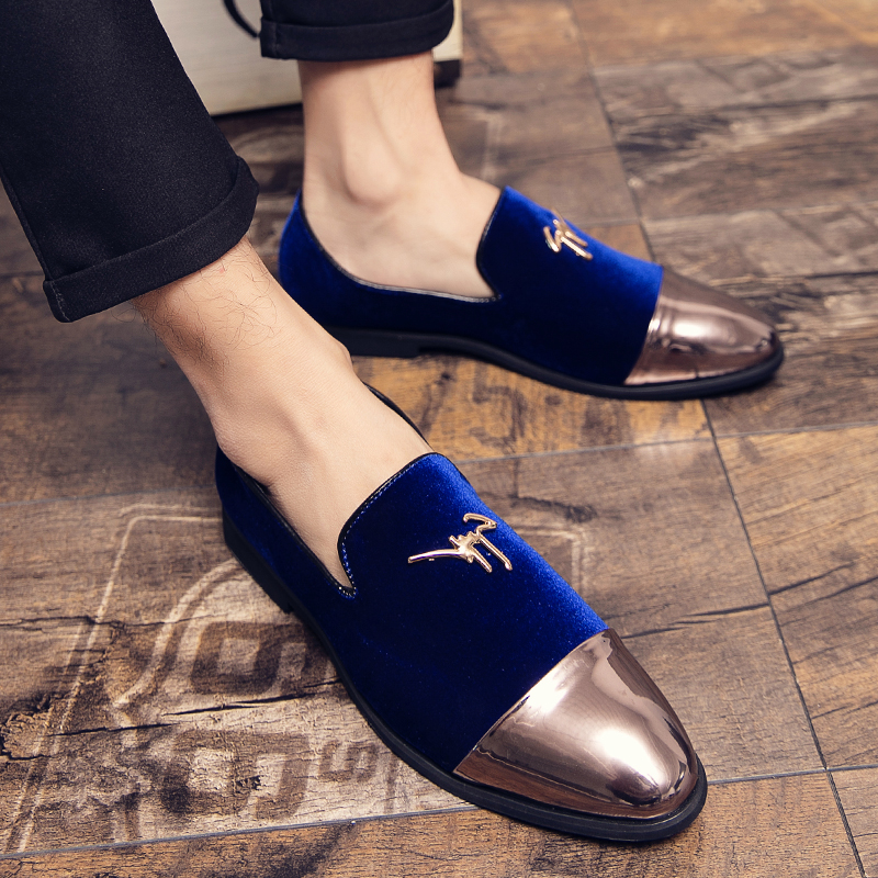 38-48 Men Leather Dress Shoes Formal Business Office Oxford Pointed Soft Leisure Loafers Slip-on