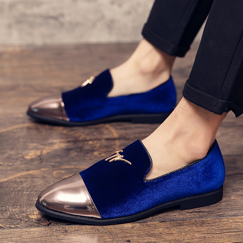 38-48 Men Leather Dress Shoes Formal Business Office Oxford Pointed Soft Leisure Loafers Slip-on
