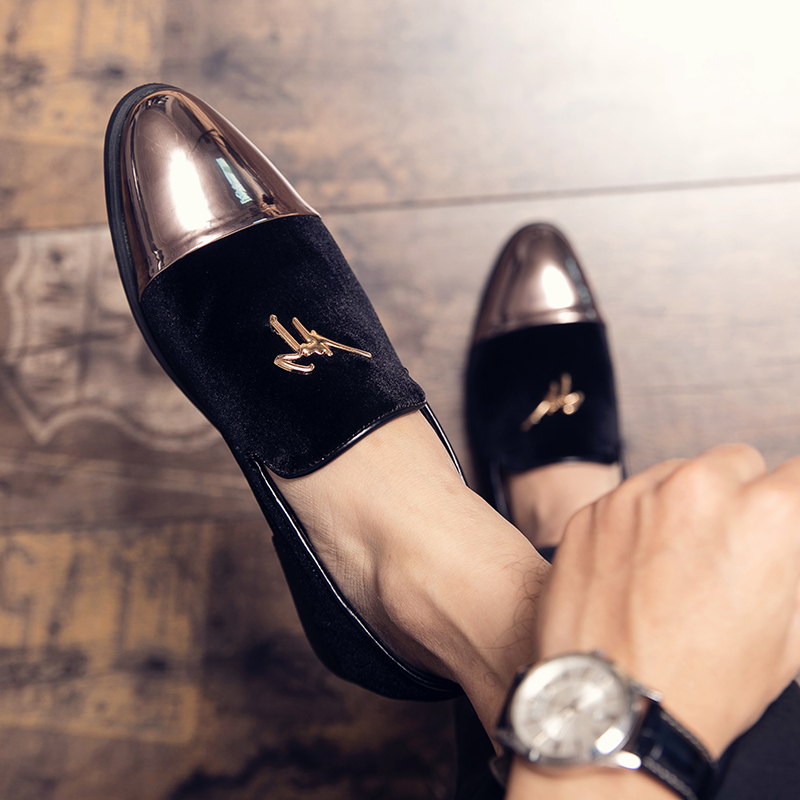38-48 Men Leather Dress Shoes Formal Business Office Oxford Pointed Soft Leisure Loafers Slip-on