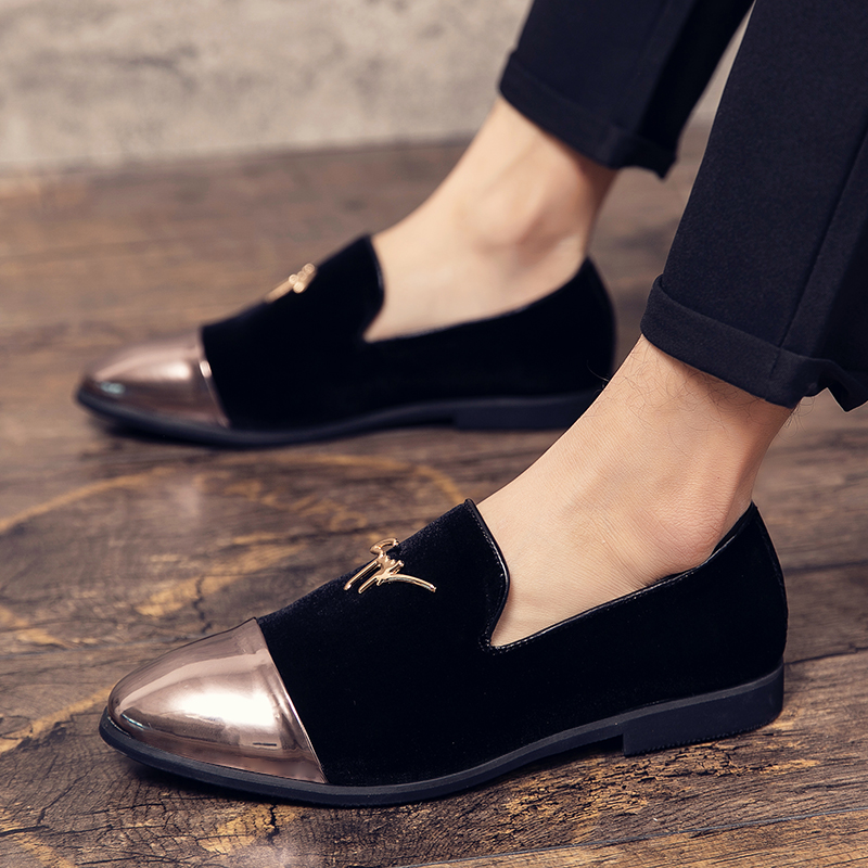 38-48 Men Leather Dress Shoes Formal Business Office Oxford Pointed Soft Leisure Loafers Slip-on