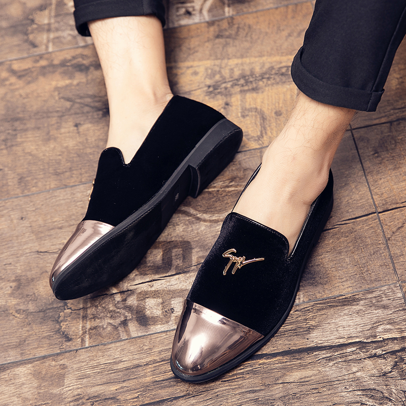 38-48 Men Leather Dress Shoes Formal Business Office Oxford Pointed Soft Leisure Loafers Slip-on
