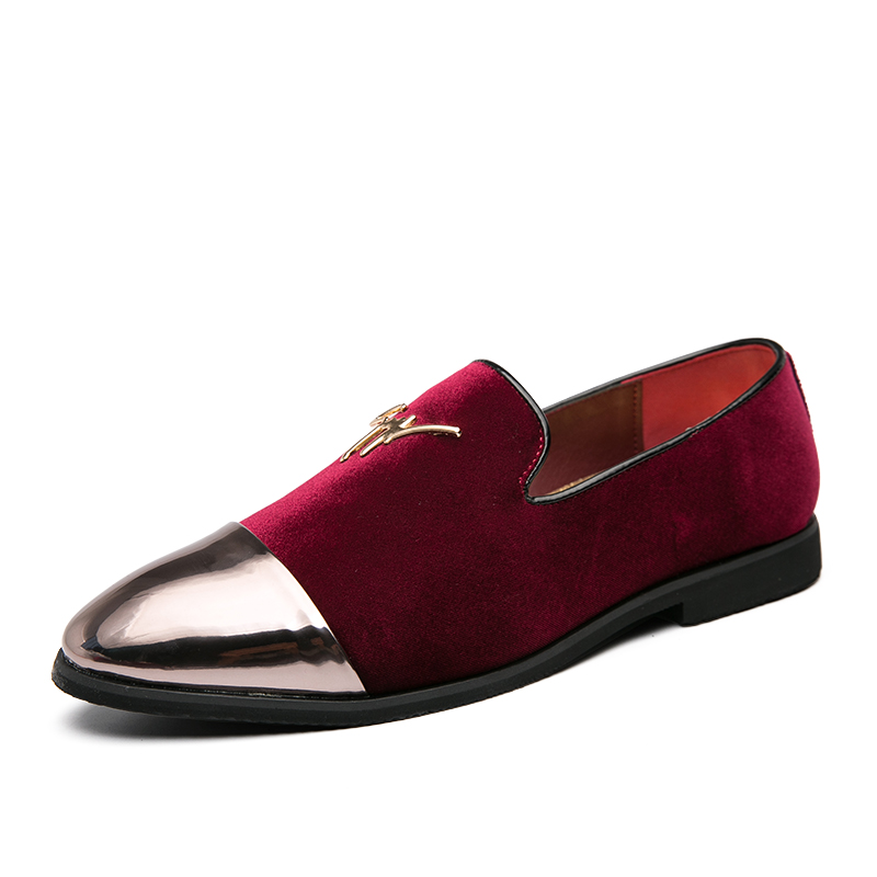 38-48 Men Leather Dress Shoes Formal Business Office Oxford Pointed Soft Leisure Loafers Slip-on