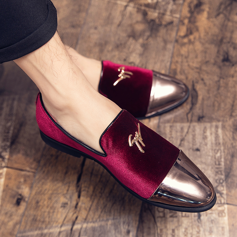 38-48 Men Leather Dress Shoes Formal Business Office Oxford Pointed Soft Leisure Loafers Slip-on