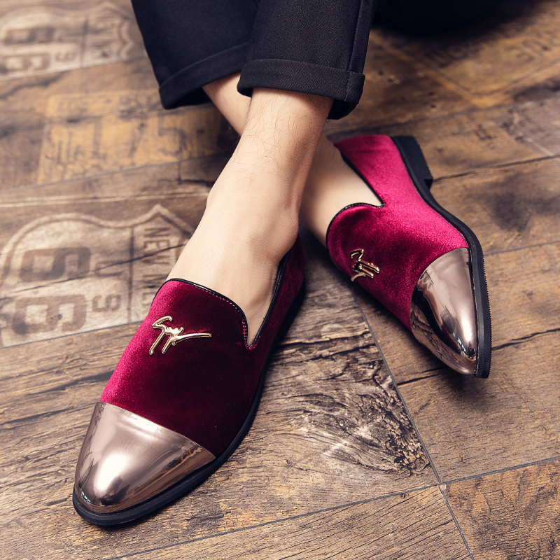 38-48 Men Leather Dress Shoes Formal Business Office Oxford Pointed Soft Leisure Loafers Slip-on