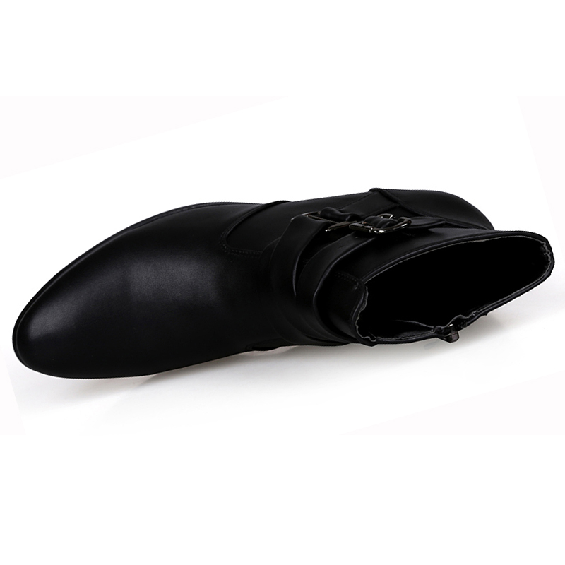 39-47 Men Boots Pointed Leather Business Shoes Soft Leisure Ankle Martin Chelsea Boots Moccasin Flat