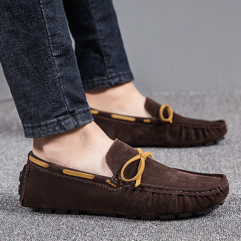 38-48 Men Driving Shoes Leather Dress Office Slip-on Business Doug Shoes Casual Loafers Flats Work