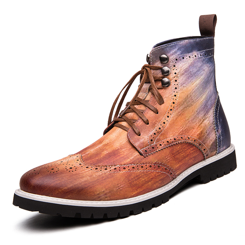 38-48 Men&apos;s Chelsea Boots PU Leather Casual Shoes Male British Style Slip-on Dress Boot For Man