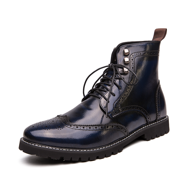 38-48 Men&apos;s Chelsea Boots PU Leather Casual Shoes Male British Style Slip-on Dress Boot For Man