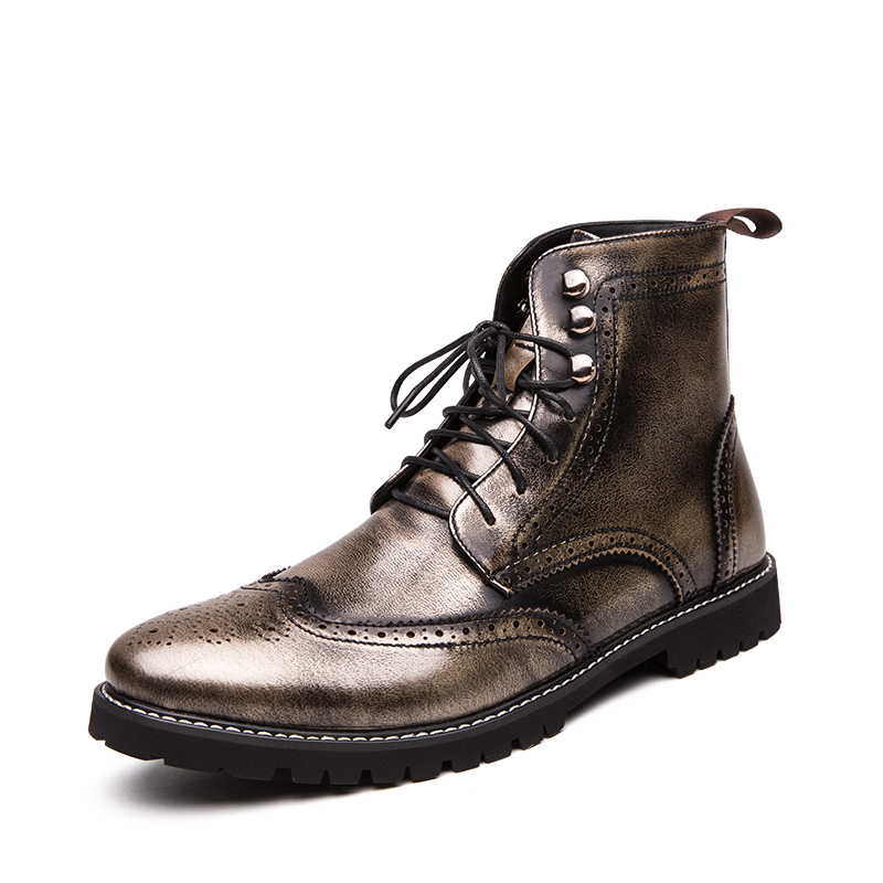 38-48 Men&apos;s Chelsea Boots PU Leather Casual Shoes Male British Style Slip-on Dress Boot For Man