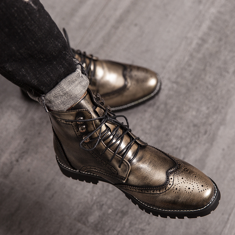 38-48 Men&apos;s Chelsea Boots PU Leather Casual Shoes Male British Style Slip-on Dress Boot For Man