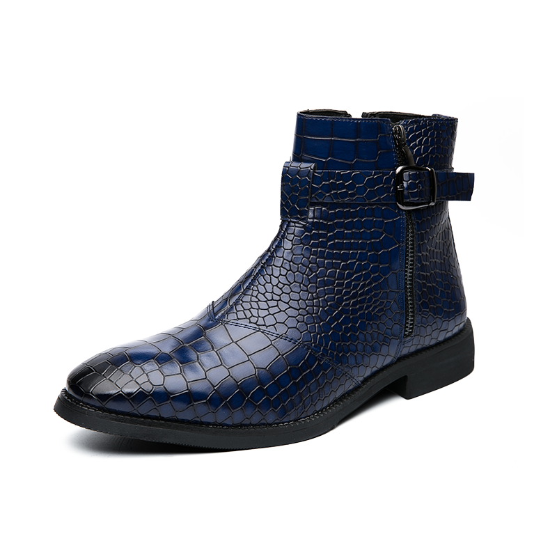 38-48 Men PU Leather Boots Pointed Formal Business Shoes Soft Ankle Martin Chelsea Boots