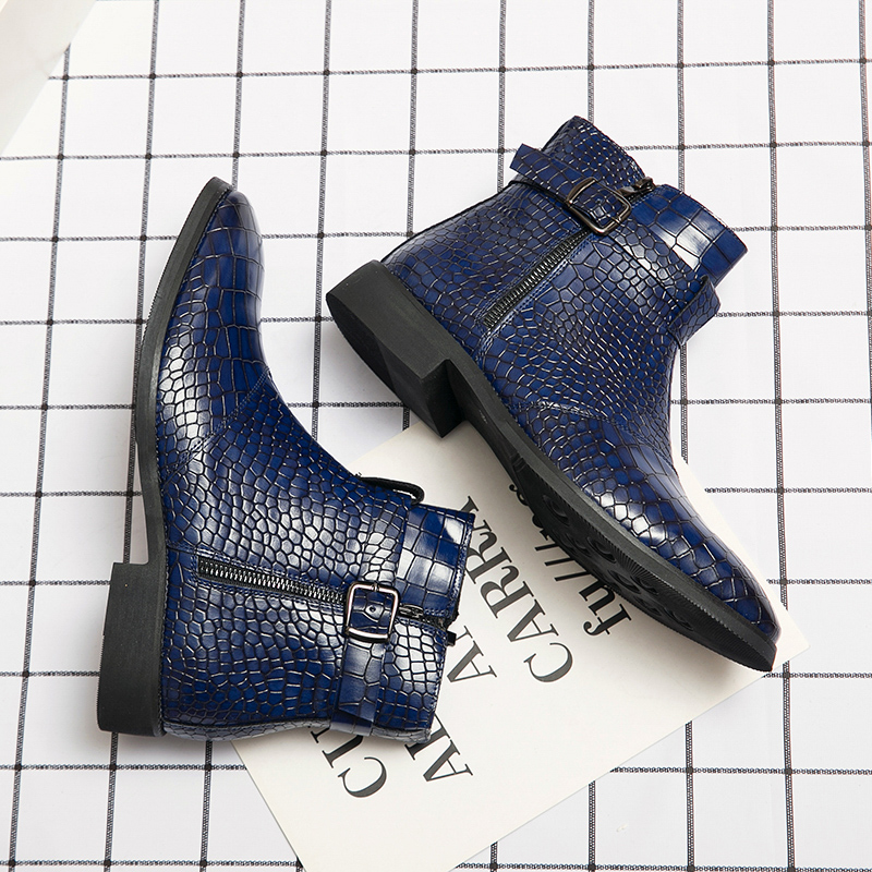 38-48 Men PU Leather Boots Pointed Formal Business Shoes Soft Ankle Martin Chelsea Boots