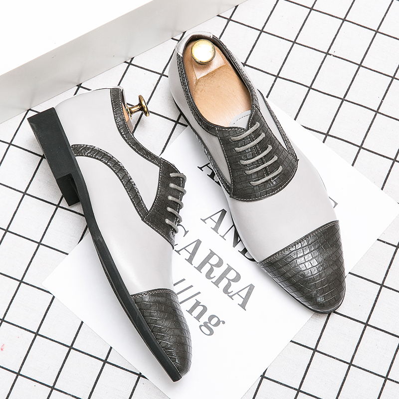 38-48 Pointed Leather Business Shoes  official shoes Men Formal Oxford Casual Flat Fashion Moccasins Work Lace-up