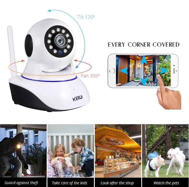 5MP IP Camera Smart Home Indoor WiFi Wireless Surveillance Audio Cam CCTV 2.4G Automatic Tracking Security Baby Monitor
