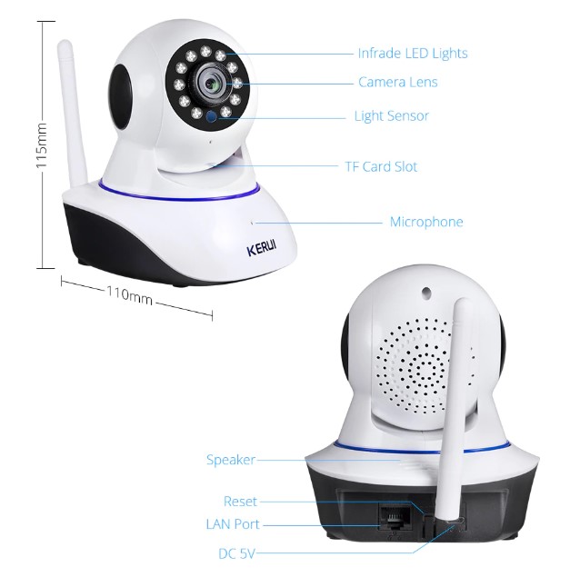 5MP IP Camera Smart Home Indoor WiFi Wireless Surveillance Audio Cam CCTV 2.4G Automatic Tracking Security Baby Monitor