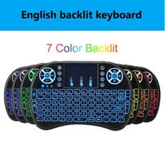 i8 Backlight USB Wireless Keyboards Touchpad Air Mouse Play Game Remote Control For Android TV BOX Mini PC With lithium battery 7 Color Backlight 15