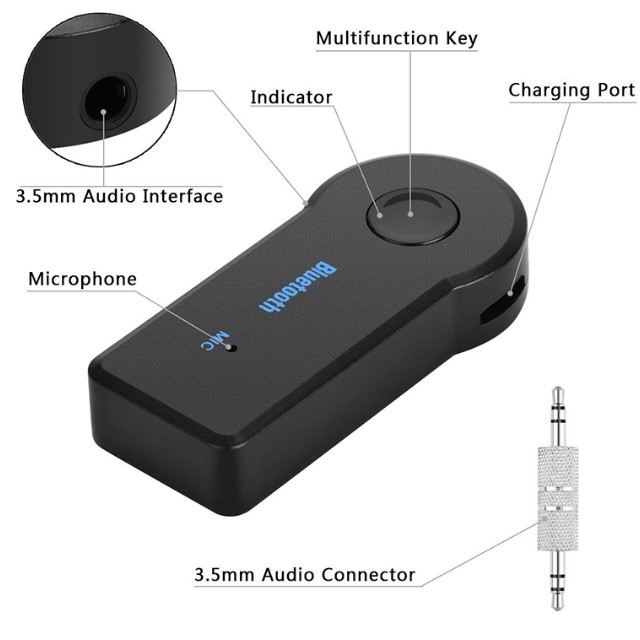 Bluetooth Transmitter Bluetooth Receiver Wireless Audio 3.5mm Aux Adapter Stereo Ack For Car Music Audio Handsfree Speaker