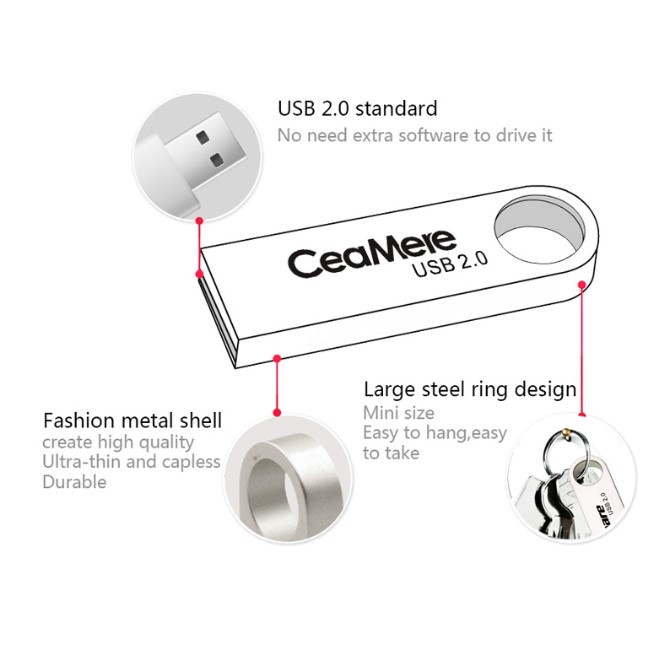 [+2 Free OTG Adapters]Metal USB Flash Drives 128GB/64GB/32GB Flash Disks Memory USB Disk Data Storage With Android OTG Adapter +Type-C OTG Adapter