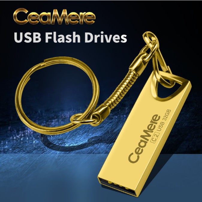 [+2 Free OTG Adapters]Metal USB Flash Drives 128GB/64GB/32GB Flash Disks Memory USB Disk Data Storage With Android OTG Adapter +Type-C OTG Adapter
