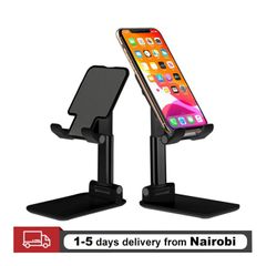 Desktop Mobile Phone Holders Metal Tablet Mounts Table Foldable Extendable Phone Stands T1 Black one size