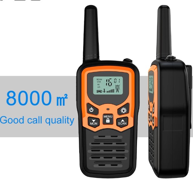2PCS Mini Handheld Walkie Talkie Portable High Power VHF Two Way Ham Radio Communicator Transceiver