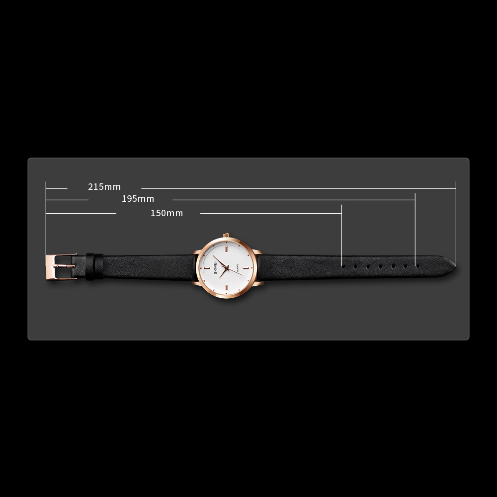 SKMEI Fashion Sports Watches Leather Quartz Watches Women Thin Casual Strap Waterproof Digital Watches Business