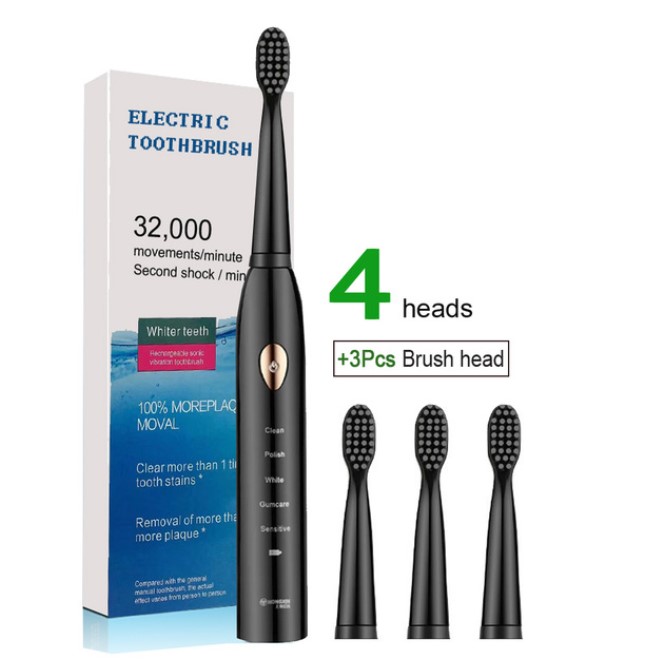 Super Sonic Men/Women Electric Toothbrushes With 4 Brush Heads Smart Timer Whitening IPX7 Powered Toothbrushes  Health care Personal Care