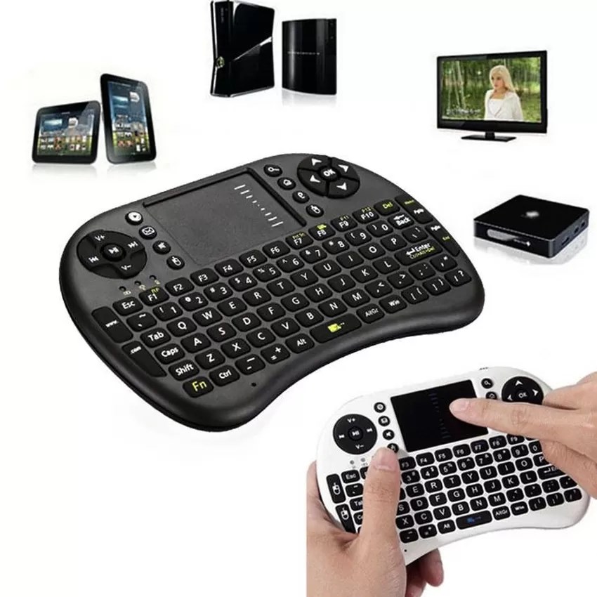 New i8pro 7Colors  Backlight 2.4Ghz + Bluetooth USB Wireless Keyboards Air Mouse Touchpad Play Game Remote Control For Android TV BOX Mini PC With Lithium Battery