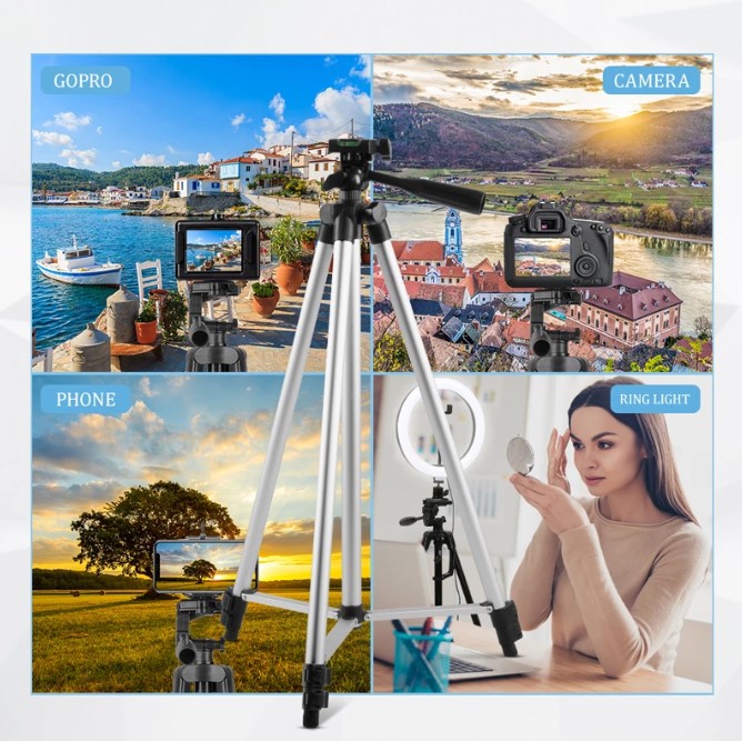 (+Phone Clips)Portable Extendable Tripod Phone Stand Projector Holder For Phone DV Camera