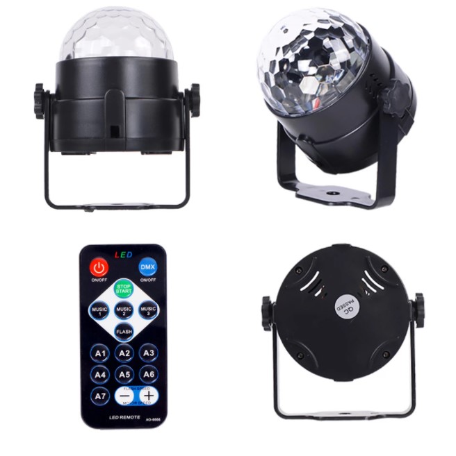 RGB Disco Ball Party LED Lights Project Lights Strobe Lamp Club Bar Karaoke Holiday Sound