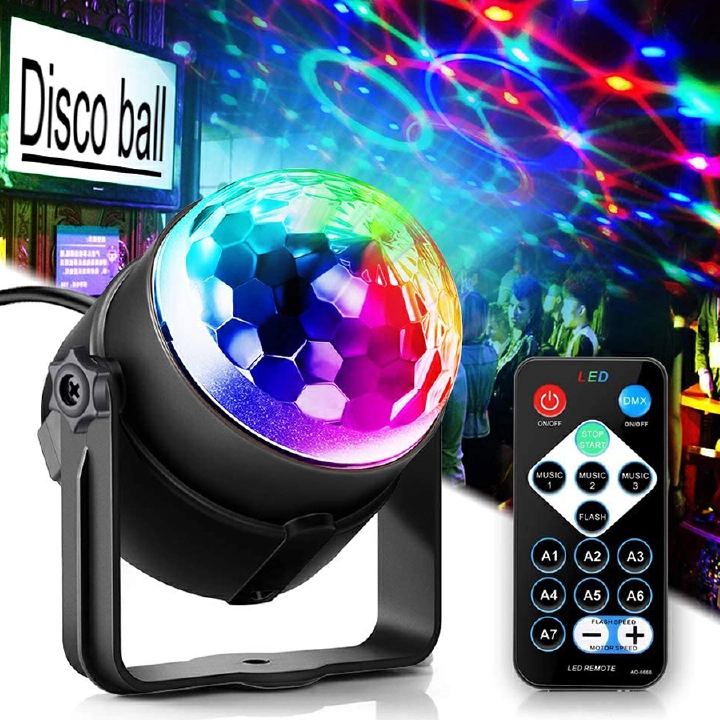 RGB Disco Ball Party LED Lights Project Lights Strobe Lamp Club Bar Karaoke Holiday Sound