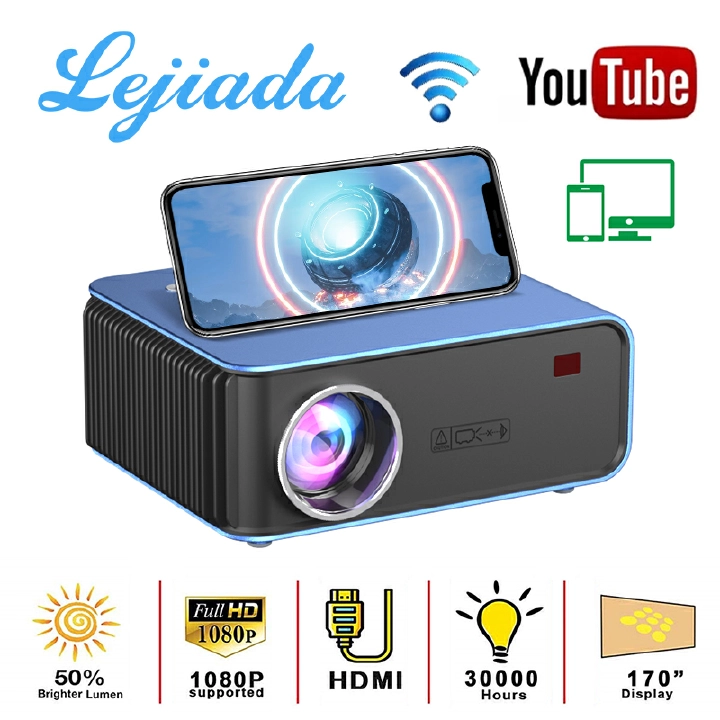 New LED Mini Projector 1024x600P Support Full HD 1080P Youtube WiFi Video for Phone Home Cinema 3D Smart Movie Game