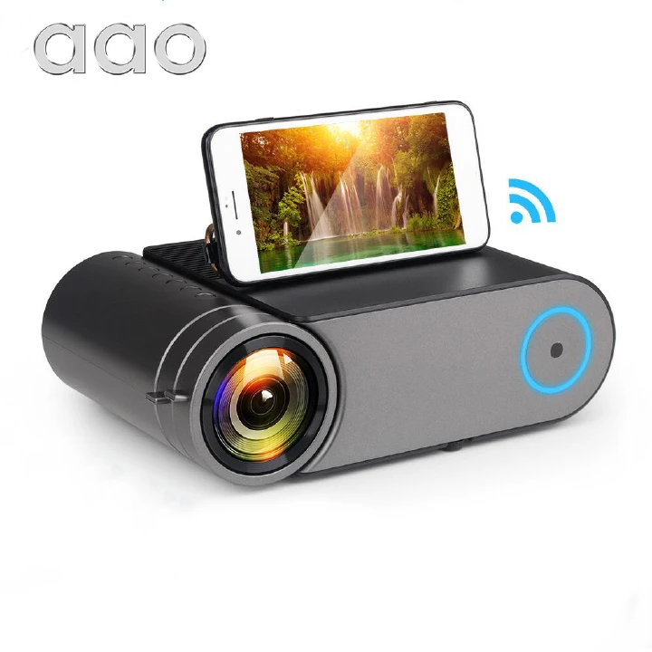 LED Mini Portable Projector Native Resolution 1280x720P WiFi Multi-Screen Video 3D HDMI Media Player