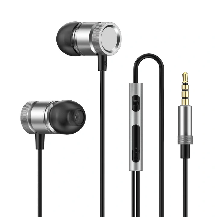 Metal Copper Driver HiFi Wired Earphones Sport Earphones Running Bass Stereo Headset Music Earbuds Earplug With Mic For All Smart Phones