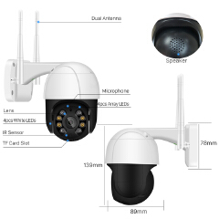 3MP PTZ Wifi IP Camera Outdoor 4X Digital Zoom AI Human Detect Wireless Camera H.265 P2P Audio 2MP 3MP Security CCTV Camera