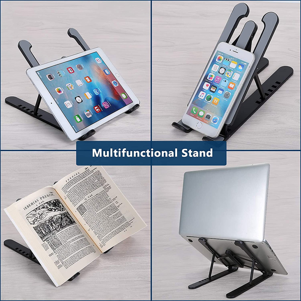 Foldable Aluminium Alloy Laptop Holder / ABS Plastic Laptop Stand  Tablet Holder Mounts Portable Notebook Laptop Mount Support Base Holder Adjustable Riser Cooling Bracket