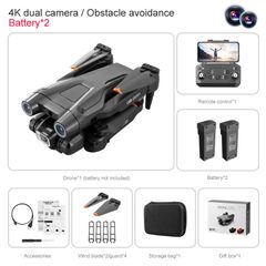 New Drone 4K HD Dual ESC Camera Optical Flow Positioning Obstacle Avoidance Foldable Quadcopter RC Drone Toys Gifts As Photo 4K Dual Camera+2Batterys