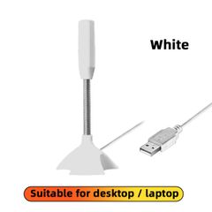 New Arrival Laptop Computer Microphone USB Microphones  Adjustable Studio Singing Gaming Streaming Microphone Stand Mic With Holder Desktop White as picture