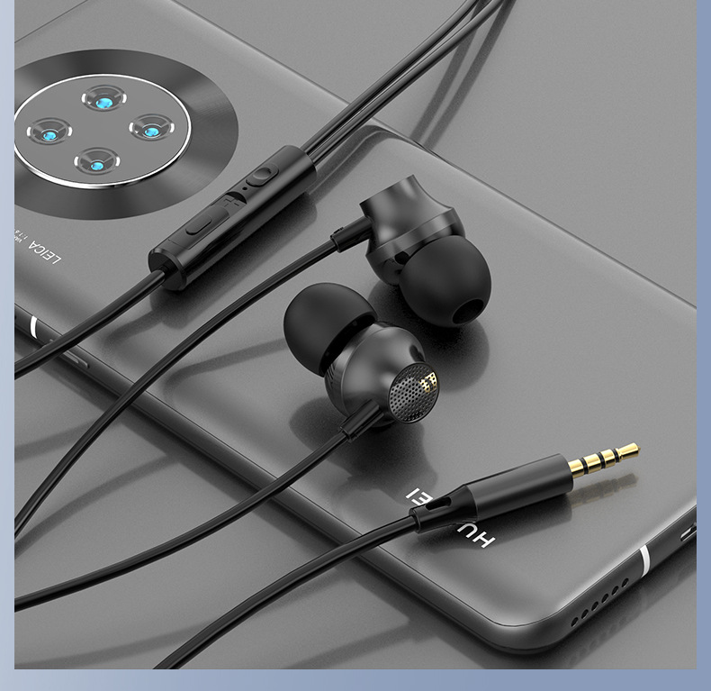 Top Sale Wired Earphones Running Sport Earphones 3.5mm Earbuds Noise isolating In-Ear Metal Subwoofer Earplugs With Mic For All Phones