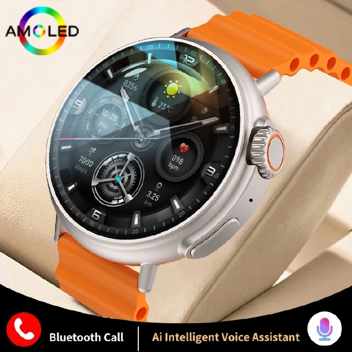 LIGE New NFC Smart Watches Men AMOLED Ultra Series Sports Bracelet Bluetooth Call Waterproof Voice Assistant Smartwatches Women
