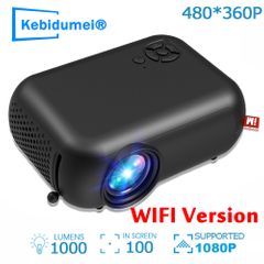 Update Vesrion MINI WiFi Projector Wireless Projector  Travel Camping 1080P Projectors 4K 2.4G TV Home Theater Cinema HDMI-compatible Video Support Phone Black 12cm