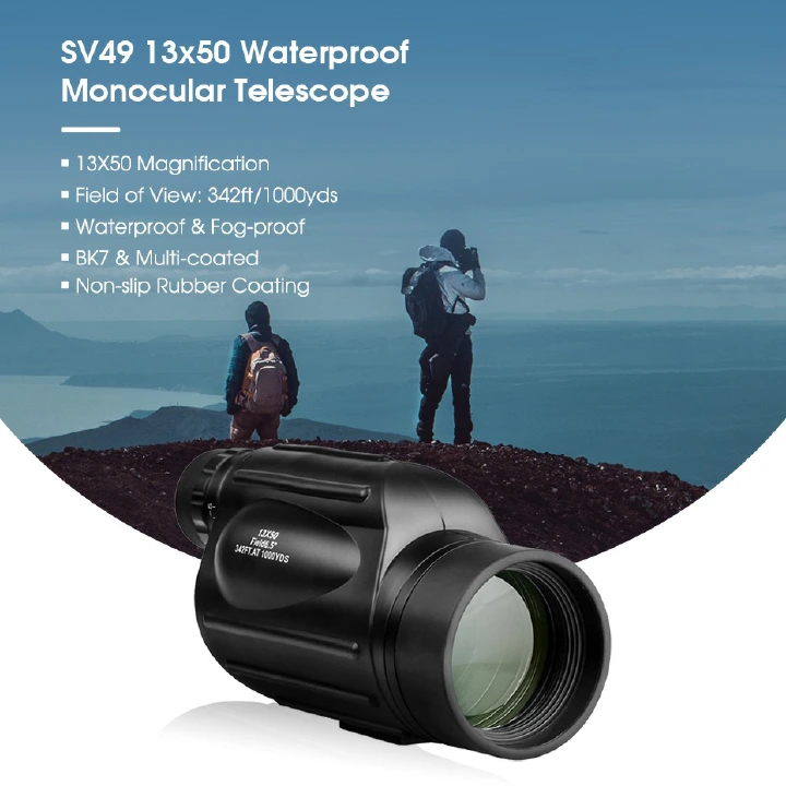 Telescope SV49 13x50 Monoculars Powerful,Professional Monoculars,Waterproof,camping equipment,for travel and hunting