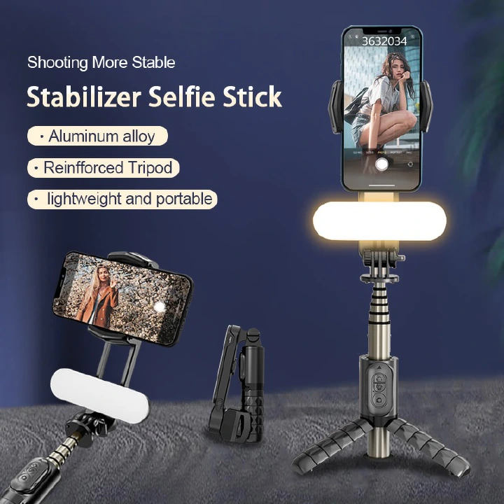 Phone Handheld Gimbals & Stabilizers  360° Rotation Selfie Stick Tripod with Bluetooth Wireless Remote Portable Phone Holder Auto Balance
