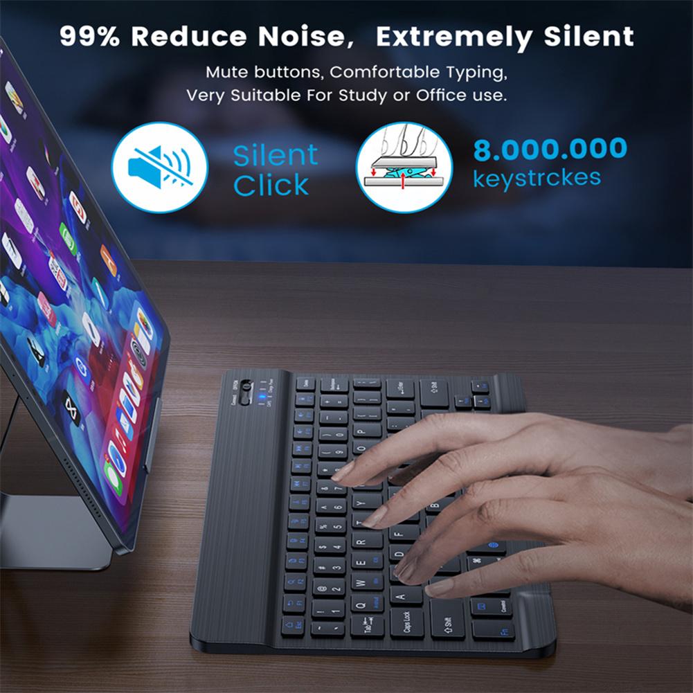 New Arrived 10inch Bluetooth Wireless Keyboard Rechargeable For PC Phone Tablet Gaming Keyboard For Android ios Windows