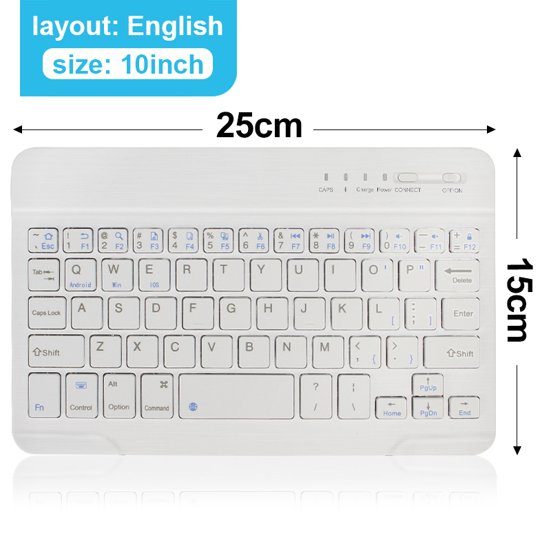 New Arrived  Mini Bluetooth Wireless Keyboard Rechargeable For PC Phone Tablet Gaming Keyboard For Android ios Windows WhiteWhite