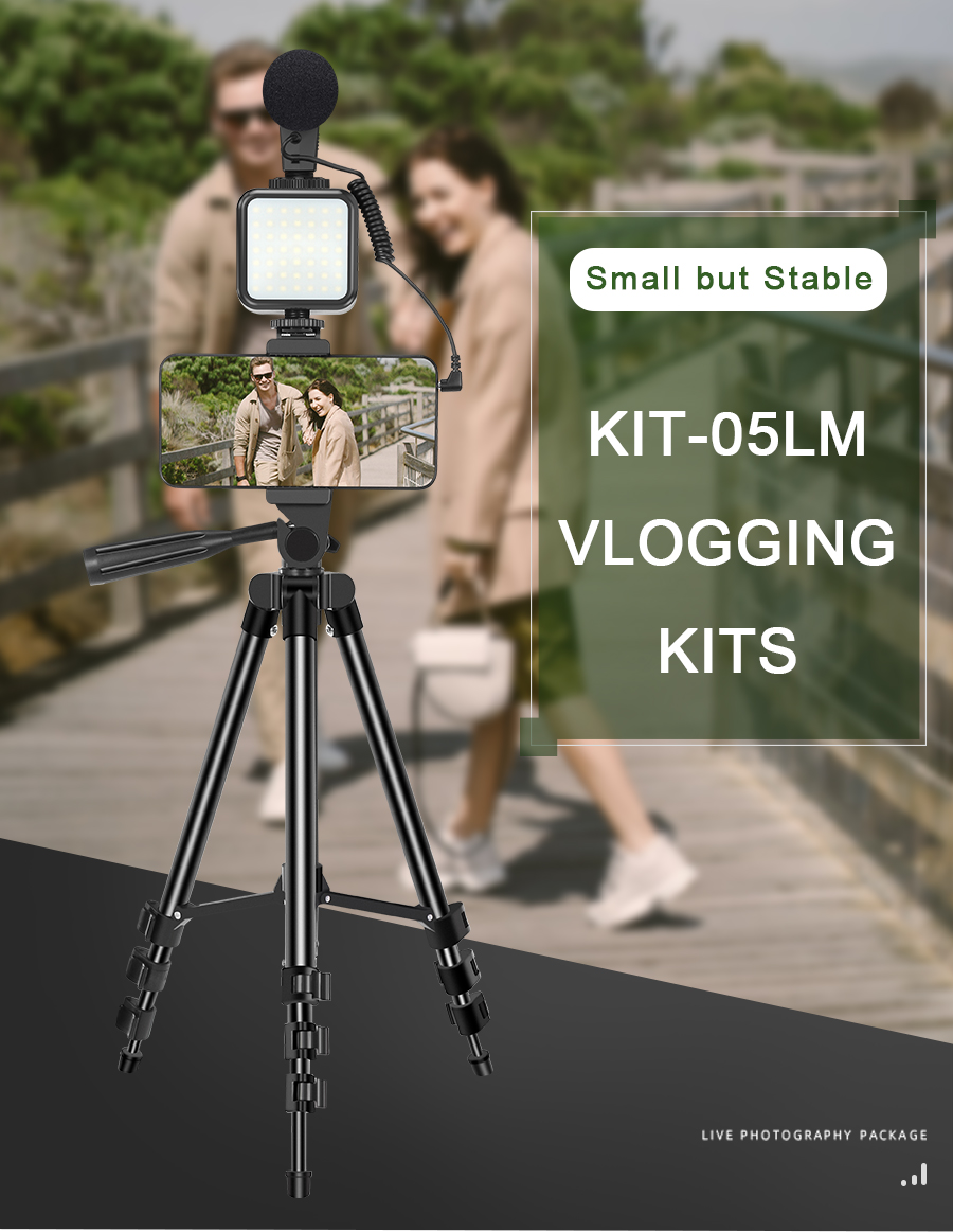 5in 1 Phone Portable Tripod Live Video Kit Photography Selfie Stick Recording Vlog Handle Stabilizer Live Stream/Makeup/Youtube/Tiktok With Tripod Stand  Holder Fill Light Microphone Remote Control