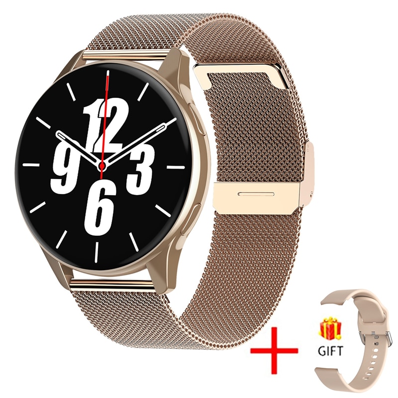 LIGE T2Pro Smart Watches Men/Women Full Touch Screen Sport Fitness Smart Watch IP67 Waterproof Bluetooth ZL02D For Android ios smartwatch Gold Steel,as picture