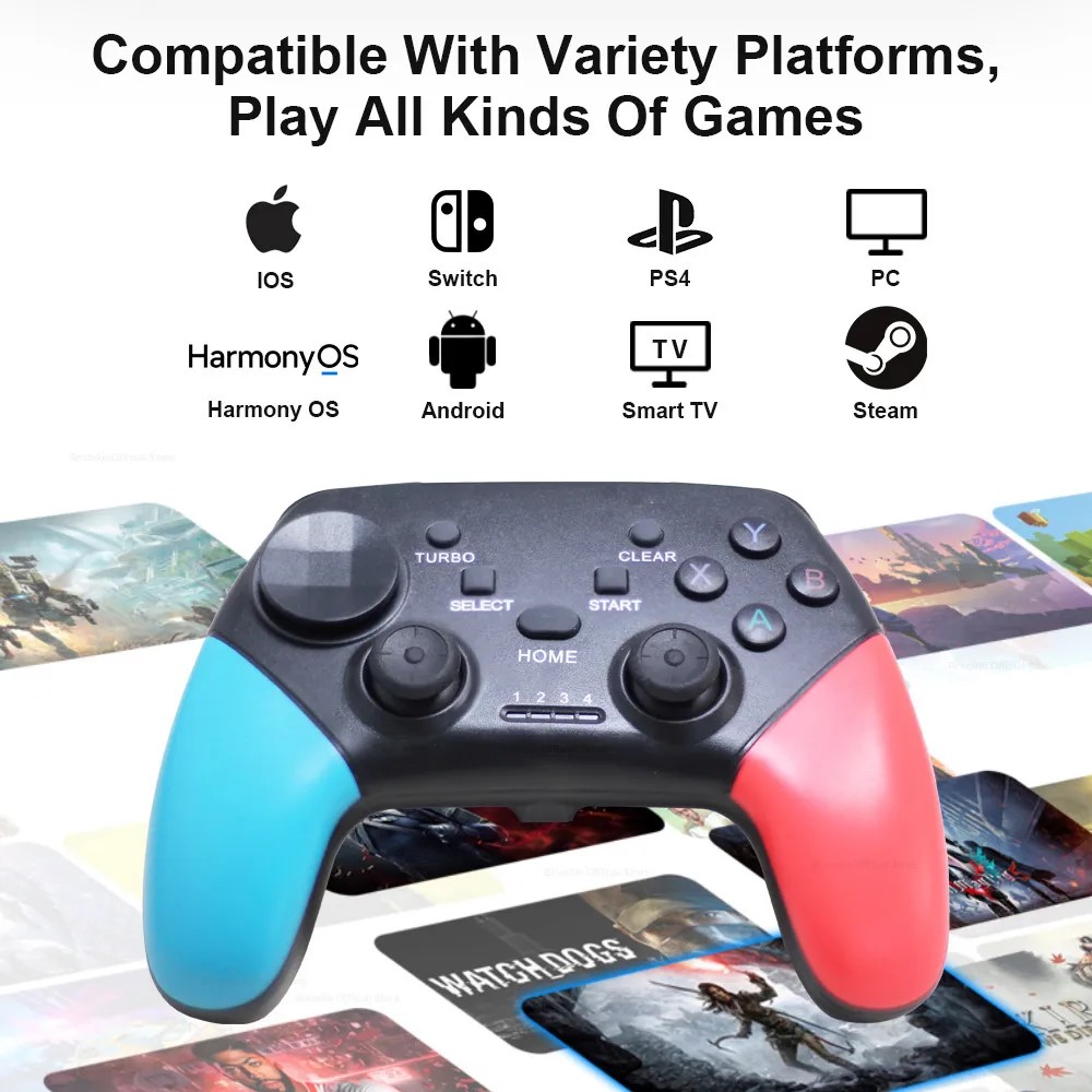 For Nintendo Switch PS4 TV Box Games Android Phone IOS PC Bluetooth Game Consoles Controller 2.4G Wireless Gamepads Dual Vibration Joystick